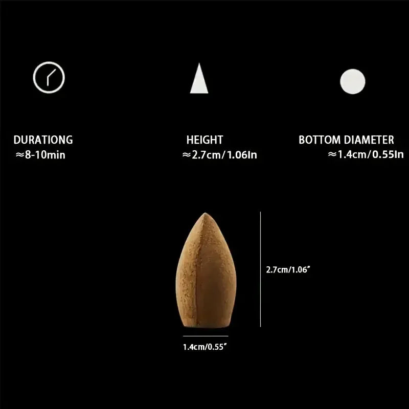 200 incense cones in reusable box, ideal for gifting and meditation