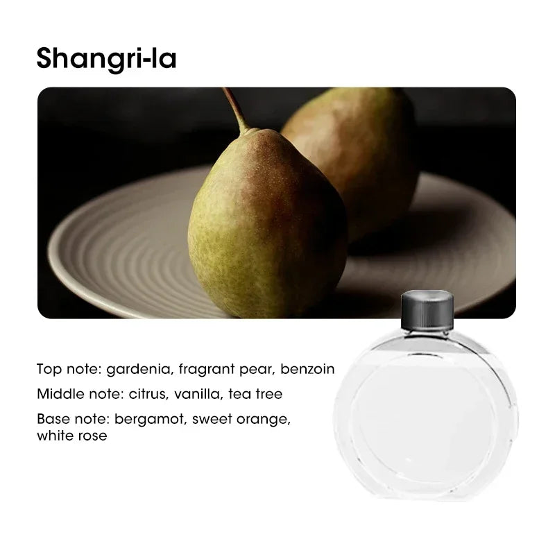 Smart aroma diffuser and air purifier with digital display, wall mount or tabletop design, USB powered.