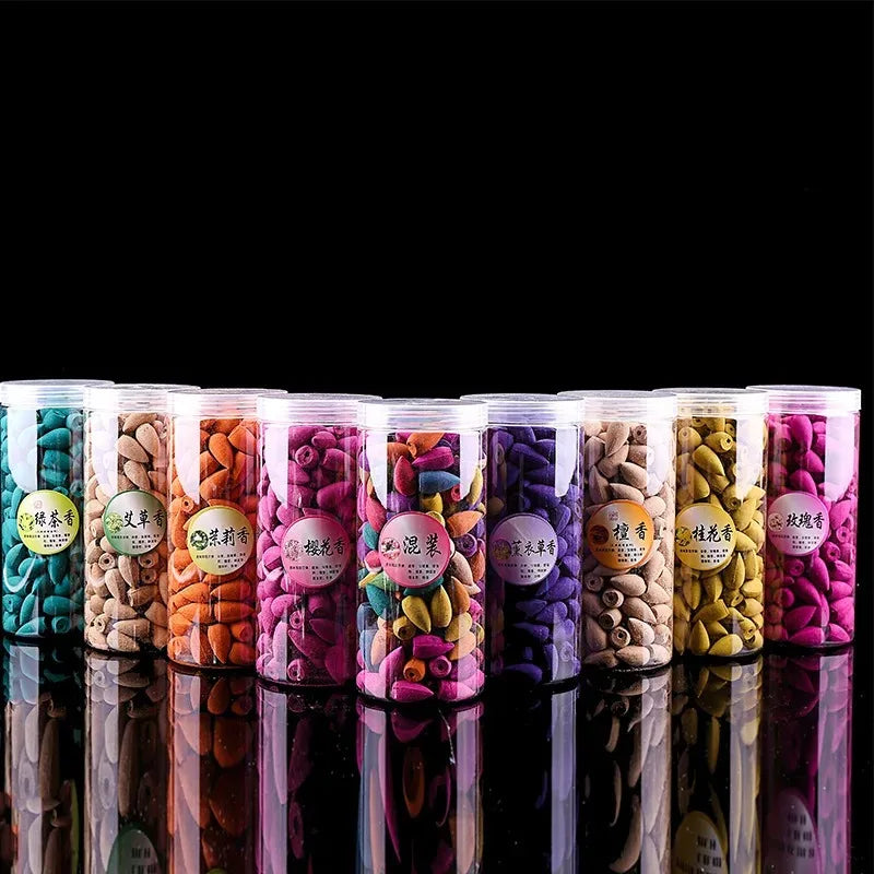 Colorful 200pcs incense cones in gift box for aromatherapy