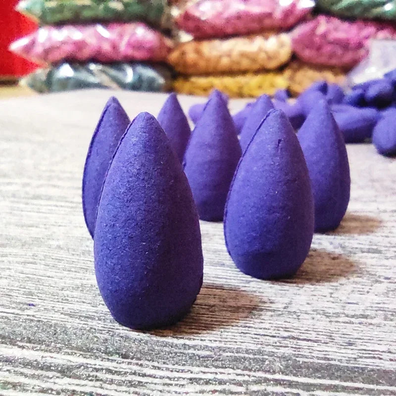 Top view of incense cones in 100g bag for aromatherapy