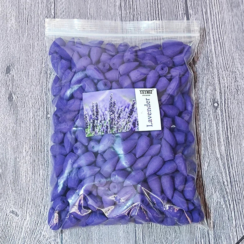 Incense cones suitable for use with reflux incense burners
