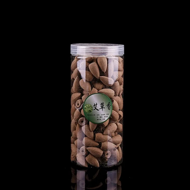 Backflow incense cones compatible with reflux burners

