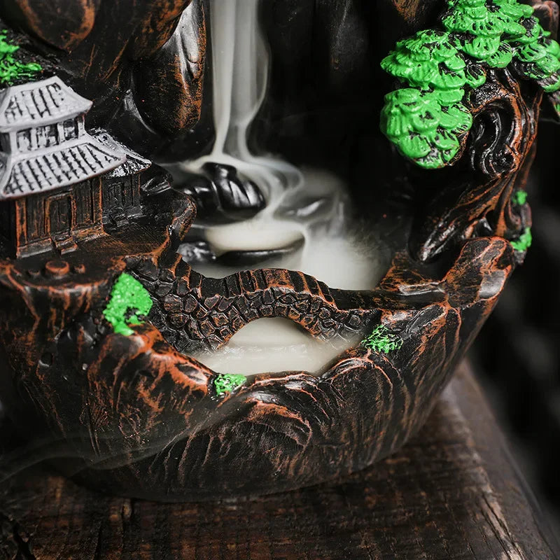 Zen-style aromatherapy incense burner on tabletop for home decor